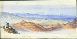 Karn Sartabeh, Ürdün Vadisi, 1872 (kağıt üzerinde wc ve kalem) by Claude Conder